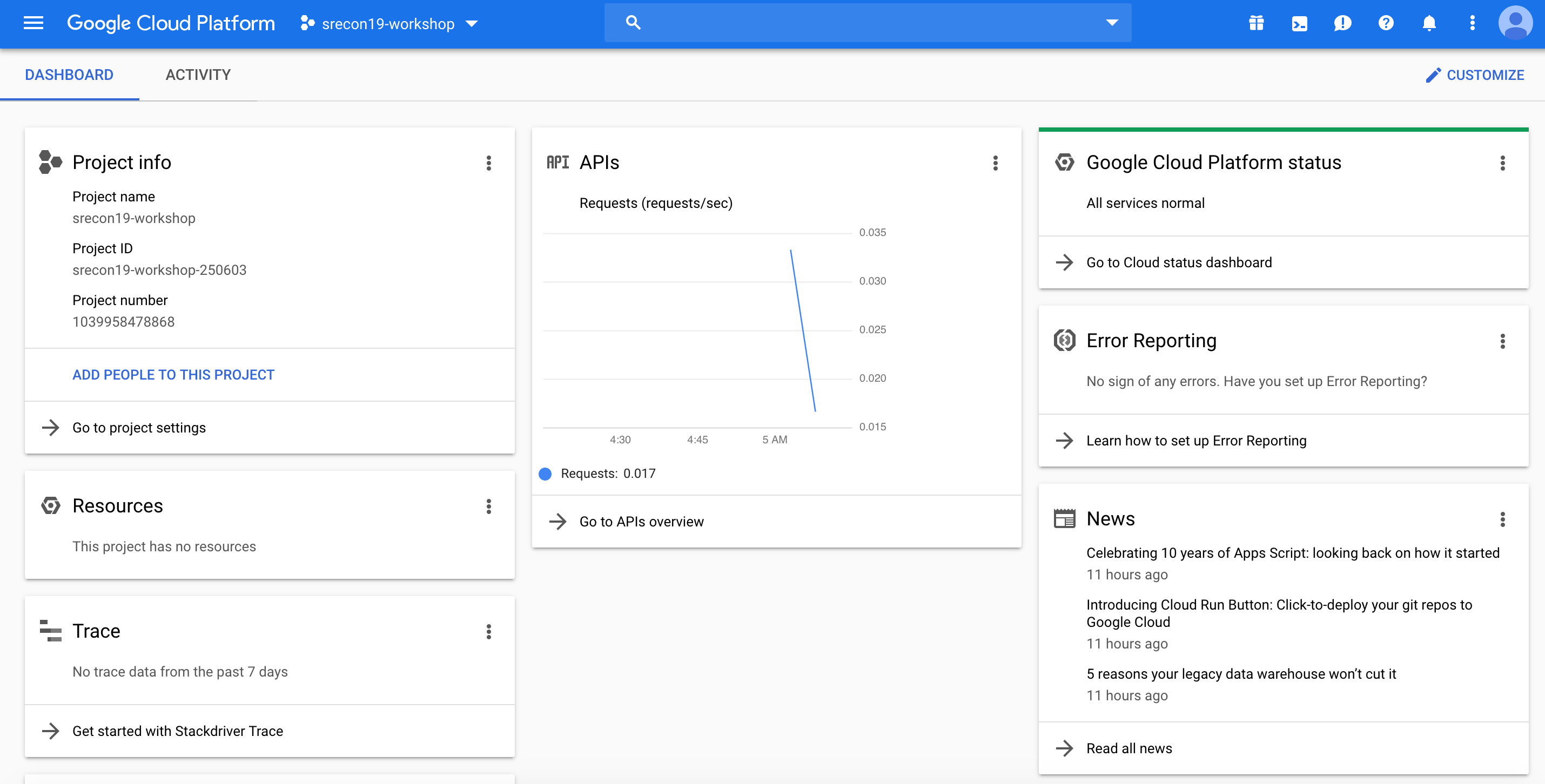 Google Cloud Select Project